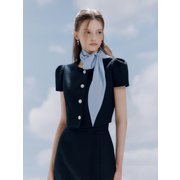 Len tie tweed crop jacket (2colors)