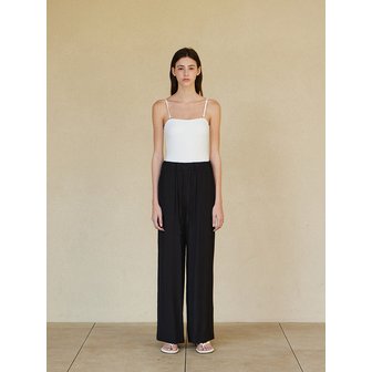 스텝어라운드 Pleated banding wide pants_BLACK