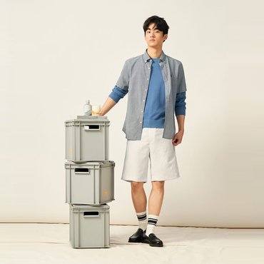 빈폴 젠틀테크 옥스포드 하프 팬츠  아이보리 (BC5325C650)
