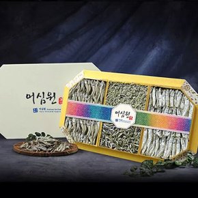 [어부마음] 특선1호 선물세트 (볶음용멸치130g+조림용(특)멸치130g+조림용멸치250g+국물용멸치25