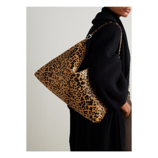 베벨 라지 레오파드 프린트 카우 헤어 토트 46376663163005433