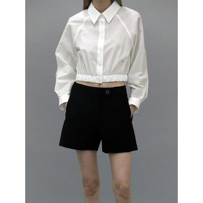 BANDING CROP SHIRT (off white)