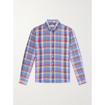 Hartford 하트퍼드 버튼다운 칼라 체크 리넨 코튼 블렌드 셔츠 46376663163009510