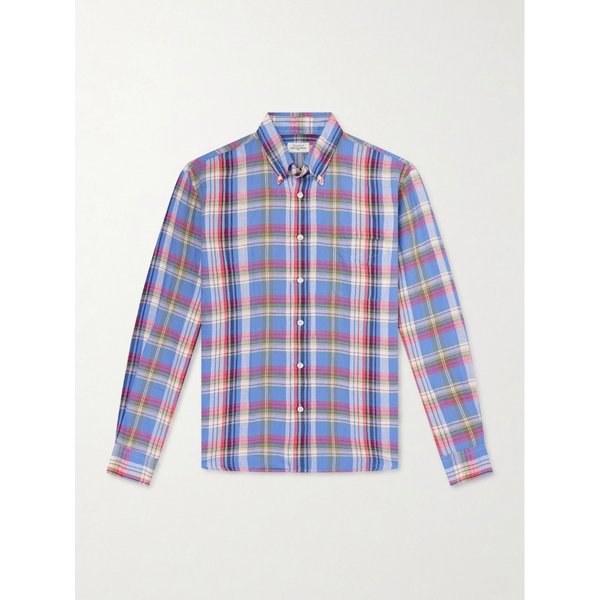 하트퍼드 버튼다운 칼라 체크 리넨 코튼 블렌드 셔츠 46376663163009510