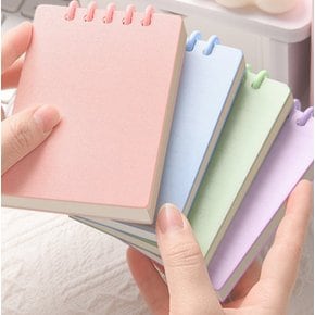 파스텔 컬러 커버 미니 바인더 수첩 단어장 암기장 필기 메모장 한손사이즈 낙서장 링바인딩