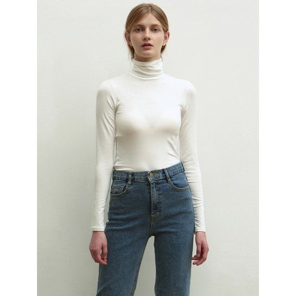 [ESSENTIAL]TURTLENECK SLIM TOP_IVORY