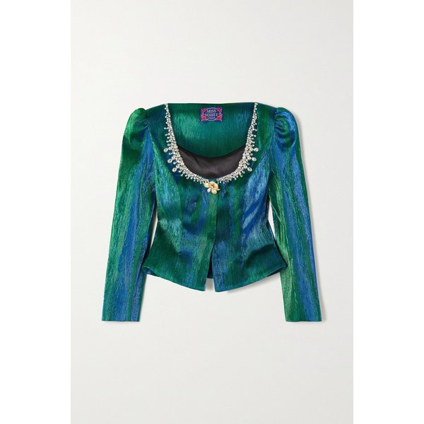 미스 소희 The Vanguard Crystal-embellished Lamé Jacket 그린 38063312418672831