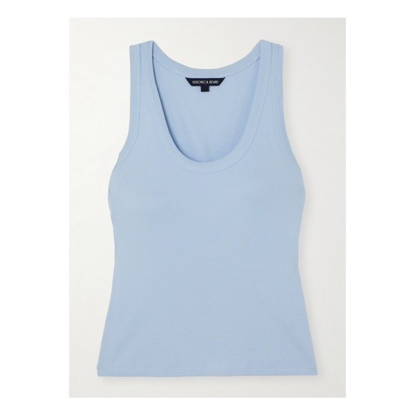 베로니카비어드 벌크 골지 스트레치 피마 코튼 탱크 스카이 블루 1647597324784683