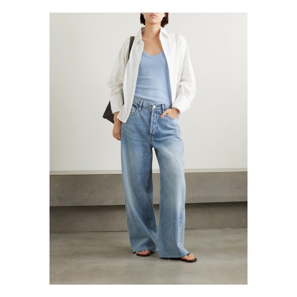 베로니카비어드 벌크 골지 스트레치 피마 코튼 탱크 스카이 블루 1647597324784683