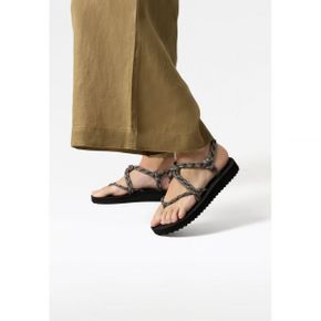 4561445 OYSHO KNOTTED ROPE - T-bar sandals black