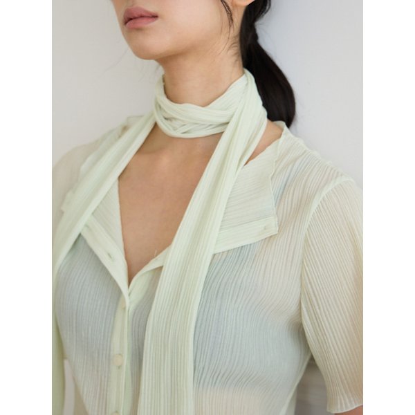 플리츠 레이어 블라우스 [애플그린]