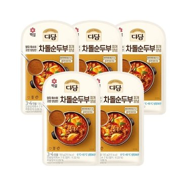 CJ제일제당 다담 차돌순두부찌개 양념 130g x5개