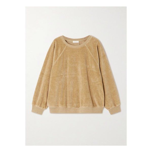 수지 콘디 사모스 코튼 혼방 벨루어 스웨트셔츠 카멜 46376663162907340