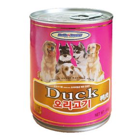 애완용품 순살 사료 dog 보충 애견간식 영양 오리고기캔 400g