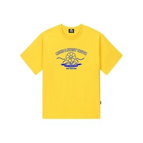 WAVE FLOWER T-SHIRTS - YELLOW