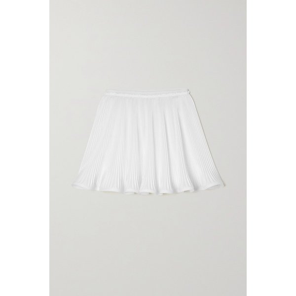 러플 플리세 새틴 미니 스커트 화이트 33258524072309728