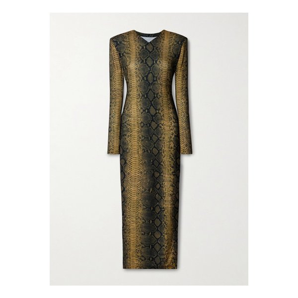 노마카말리 스네이크 프린트 스트레치 저지 미디 드레스 1647597356015514