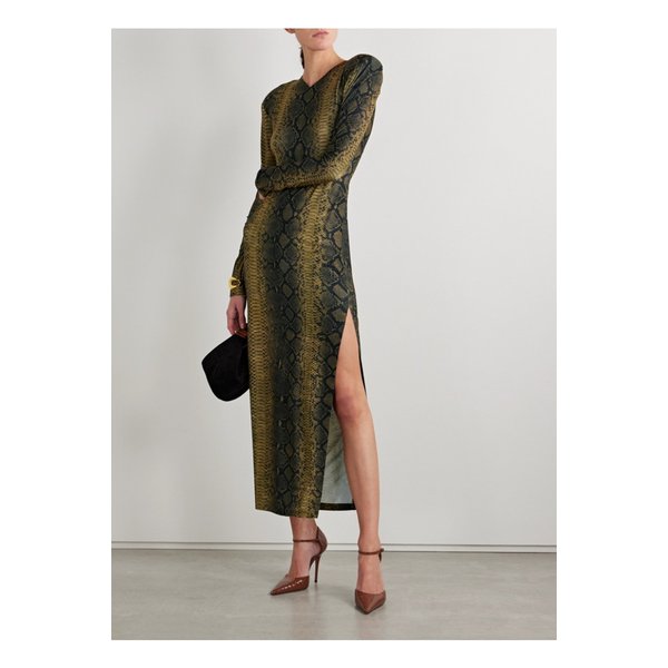 노마카말리 스네이크 프린트 스트레치 저지 미디 드레스 1647597356015514
