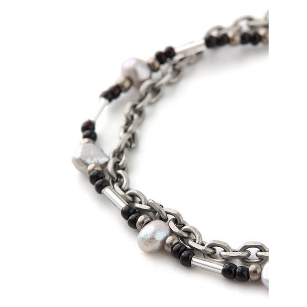 Layered Beaded Bracelet Black