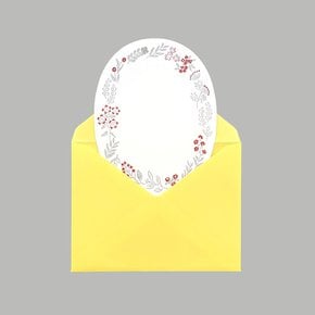 [MIDORI] Letterpress letter set - Wreath Red [미도리] 활판인쇄 편지지 세트 - 화환