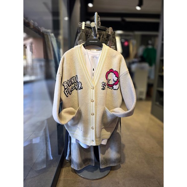 [시흥점] 비숑플라워 오버핏 헤비니트가디건(남여공용)/JGZZ52B01CR