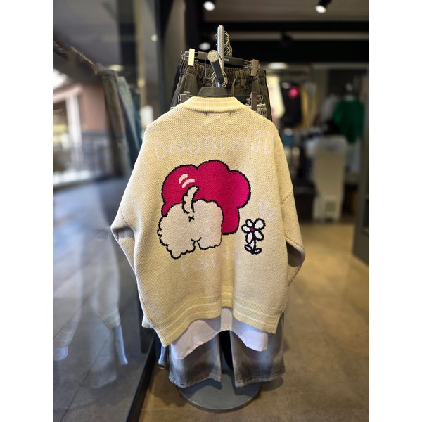 [시흥점] 비숑플라워 오버핏 헤비니트가디건(남여공용)/JGZZ52B01CR