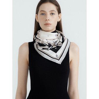 아비나펠르 Zodiac Square Silk Scarf 90 - Ivory