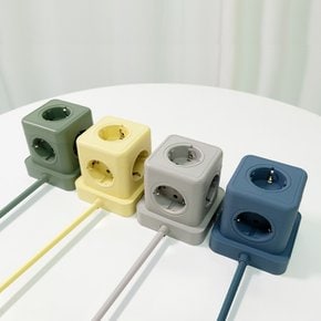 [숨결]큐브형 여행용 USB 감성 캠핑 멀티탭