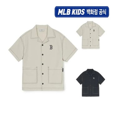 MLB키즈 (백화점 공식)25SS 베이직 아웃도어 스티치 우븐 셔츠  7AWSB0253-50CGS