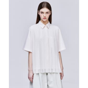 송지오 [파주점] [송지오우먼]컬렉션 베일드 멀티 플리츠 셔츠 라이트 핑크 WH3SH717LP