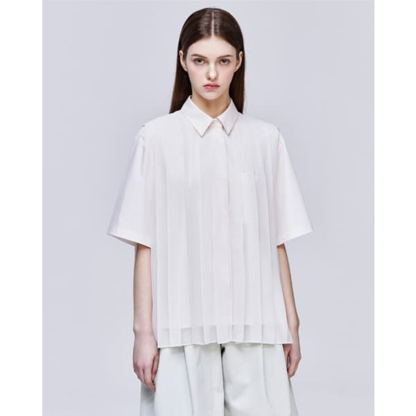 [파주점] [송지오우먼]컬렉션 베일드 멀티 플리츠 셔츠 라이트 핑크 WH3SH717LP