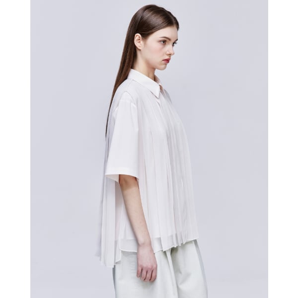 [파주점] [송지오우먼]컬렉션 베일드 멀티 플리츠 셔츠 라이트 핑크 WH3SH717LP
