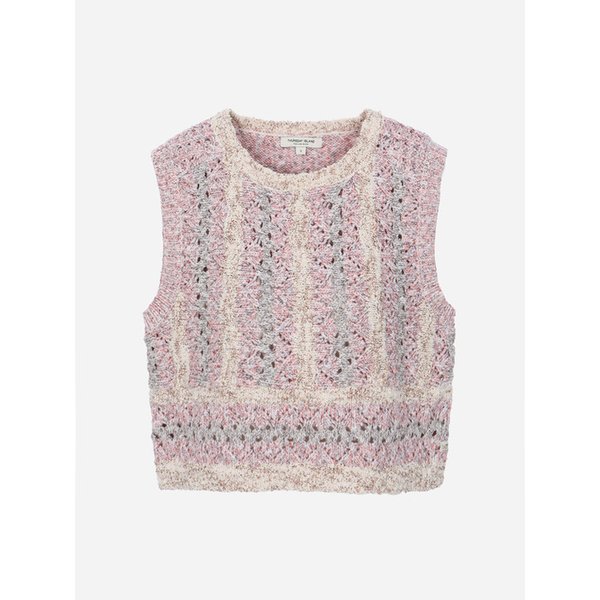 라운드넥 크로셰 니트 베스트_T262MVT131W