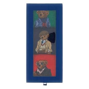 랄프로렌 449P04717 001 GREENNAVYRED GIFT SET 3 PAIRS OF TEDDY SOCKS
