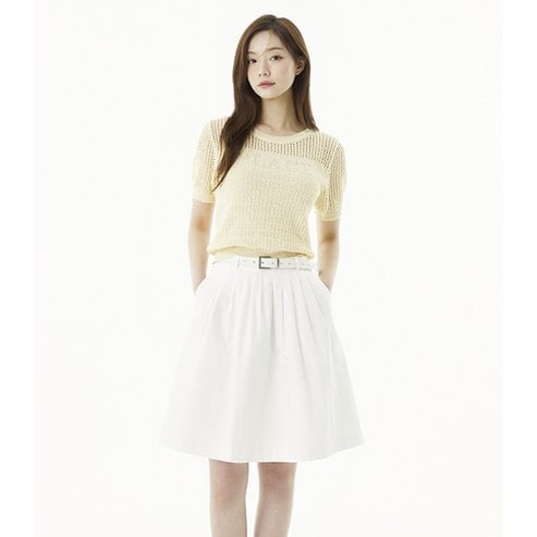 플라스틱아일랜드 턱셔링 미디 스커트 (PR2WS562)