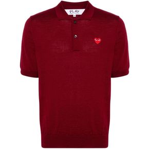 24 FW 꼼데가르송플레이 heart patch wool polo shirt AXN094051 TP427430198 92505319