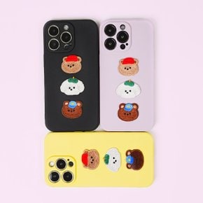 [갤럭시A]코튼 굿프렌즈 곰돌이패치 컬러 소프트케이스 A33 A53 A32 A42 A21s A10e A90 퀀텀 와