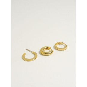 베이직 후프 이어링 세트_03 Basic Hoop Earrings set_03 (3 set)