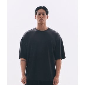 ALI THE GREATEST 오버핏 숏 슬리브 차콜