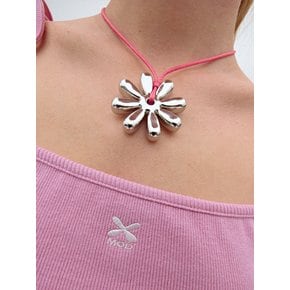 Mardi x ME Bloom Daisy Drop Knot Necklace (Pink)