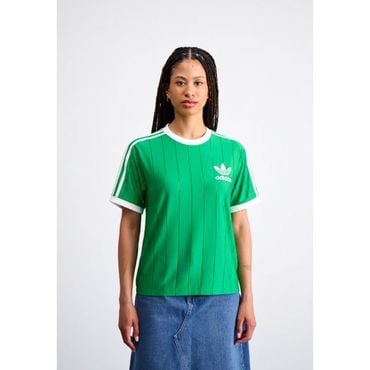 아디다스 4805888 adidas ADICOLOR 3-STRIPES PINSTRIPE - Print T-shirt green