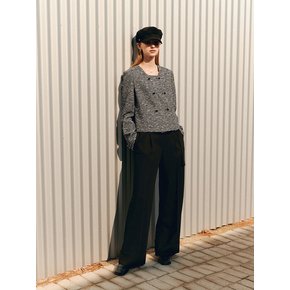 BELTED TURN UP WIDE PANTS (moat black)