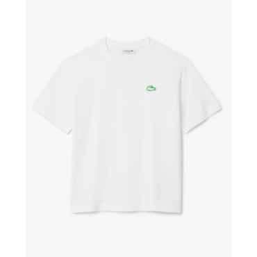라코스테 (여성) 25SS 릴렉스핏 클레이 크록 반팔 티셔츠 TF9596-55G 001(화이트)