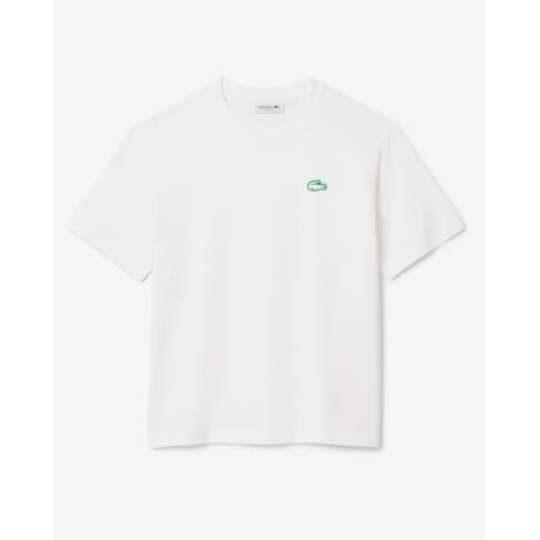 라코스테 (여성) 25SS 릴렉스핏 클레이 크록 반팔 티셔츠 TF9596-55G 001(화이트)
