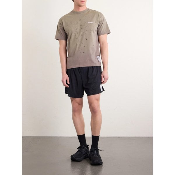 로고 프린트 디스트레스드 MothTech 코튼 저지 티셔츠 46376663163018365