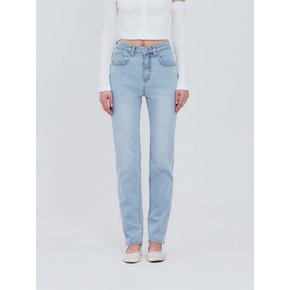 Straight denim pants (Light blue)