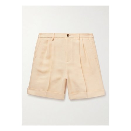 발렌티노 와이드 플리츠 캔버스 쇼츠 뉴트럴 1647597353451693