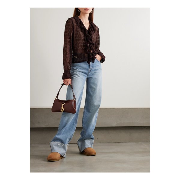 디스트레스 하이라이즈 와이드 진 미드 데님 46376663162900426