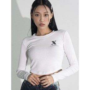 AV LOGO CROP T-SHIRT  WHITE