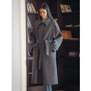 Wool premium maxi raglan coat_Charcoal